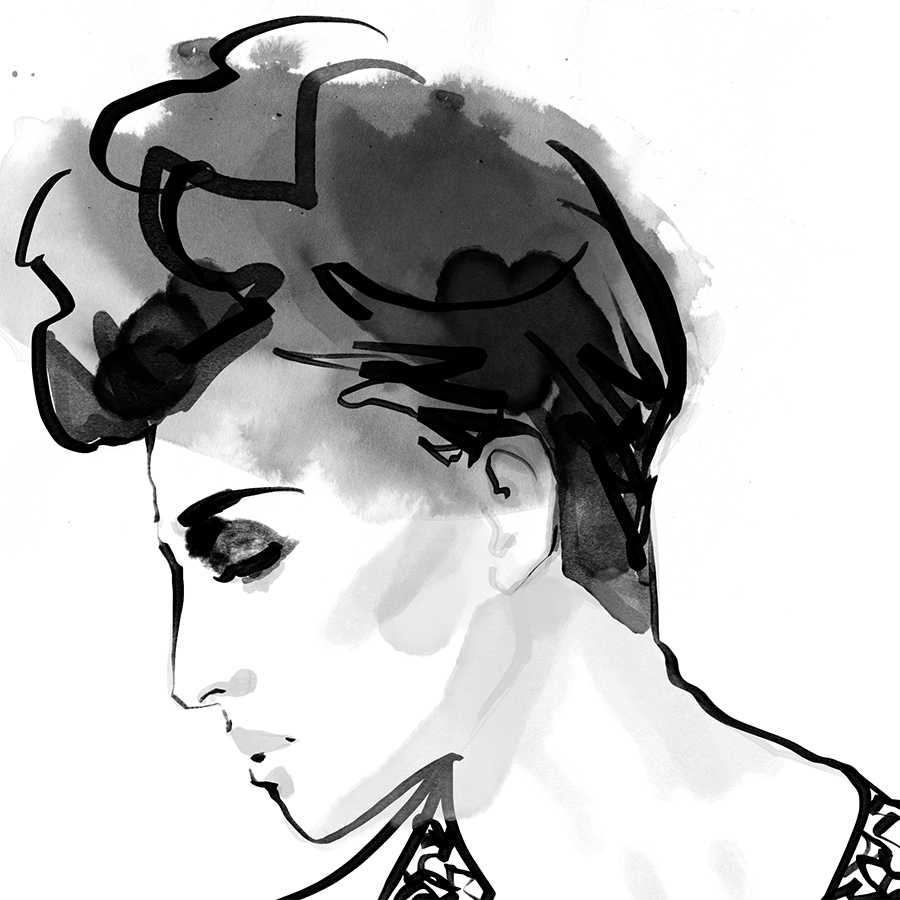 Inktober ink Fashion Illustrations 2017 day 12